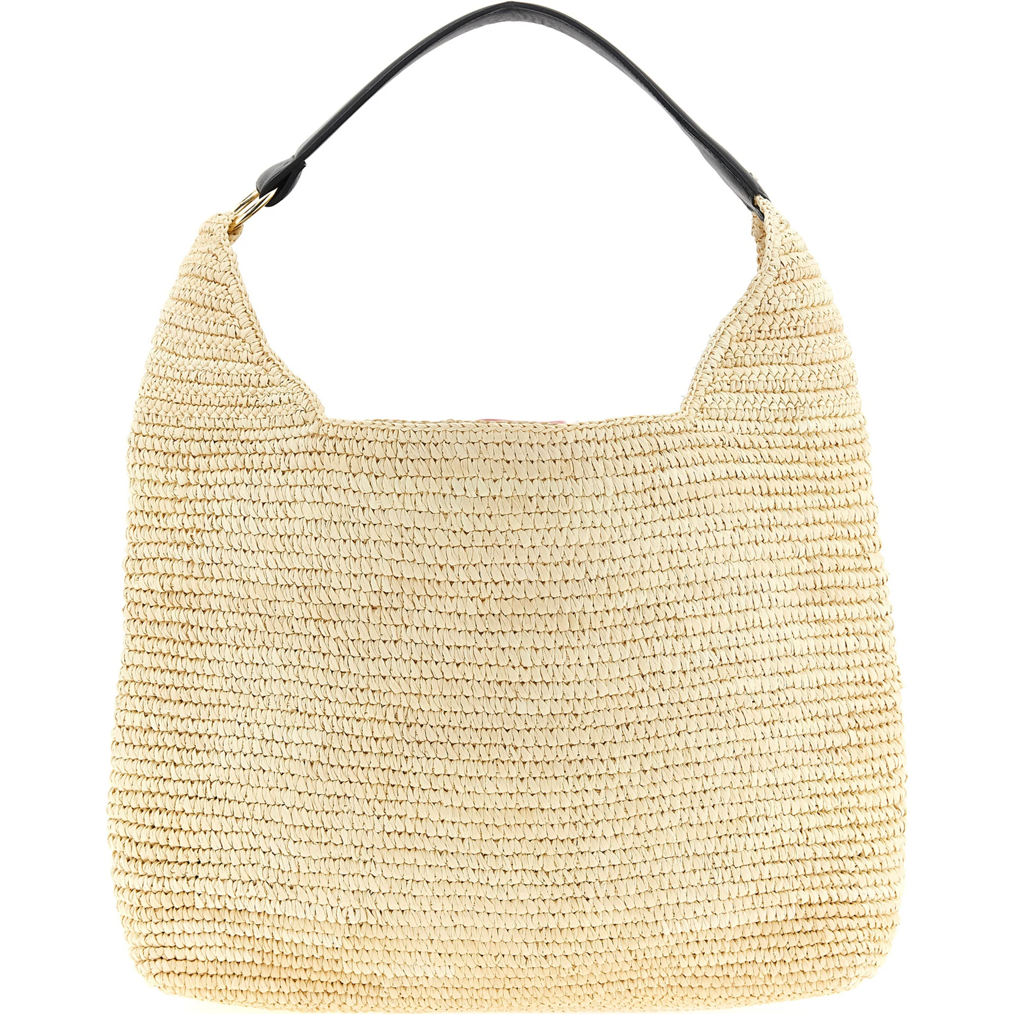Beige Raffia Shoulder Bag