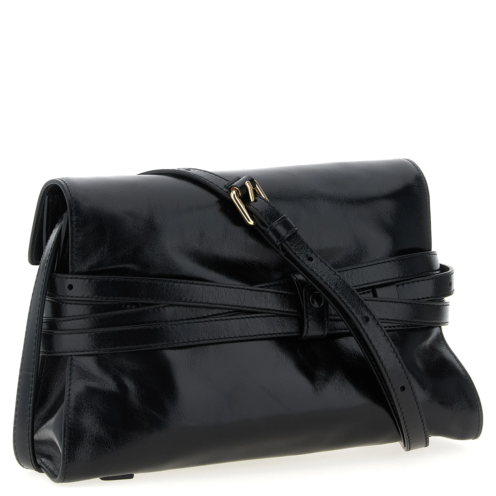 Black Leather Crossbody Bag