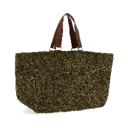 Bicolor Raffia Tote Bag