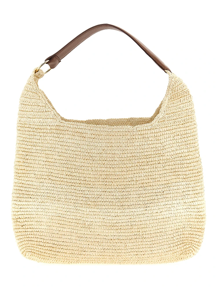 Brown Raffia Shoulder Bag