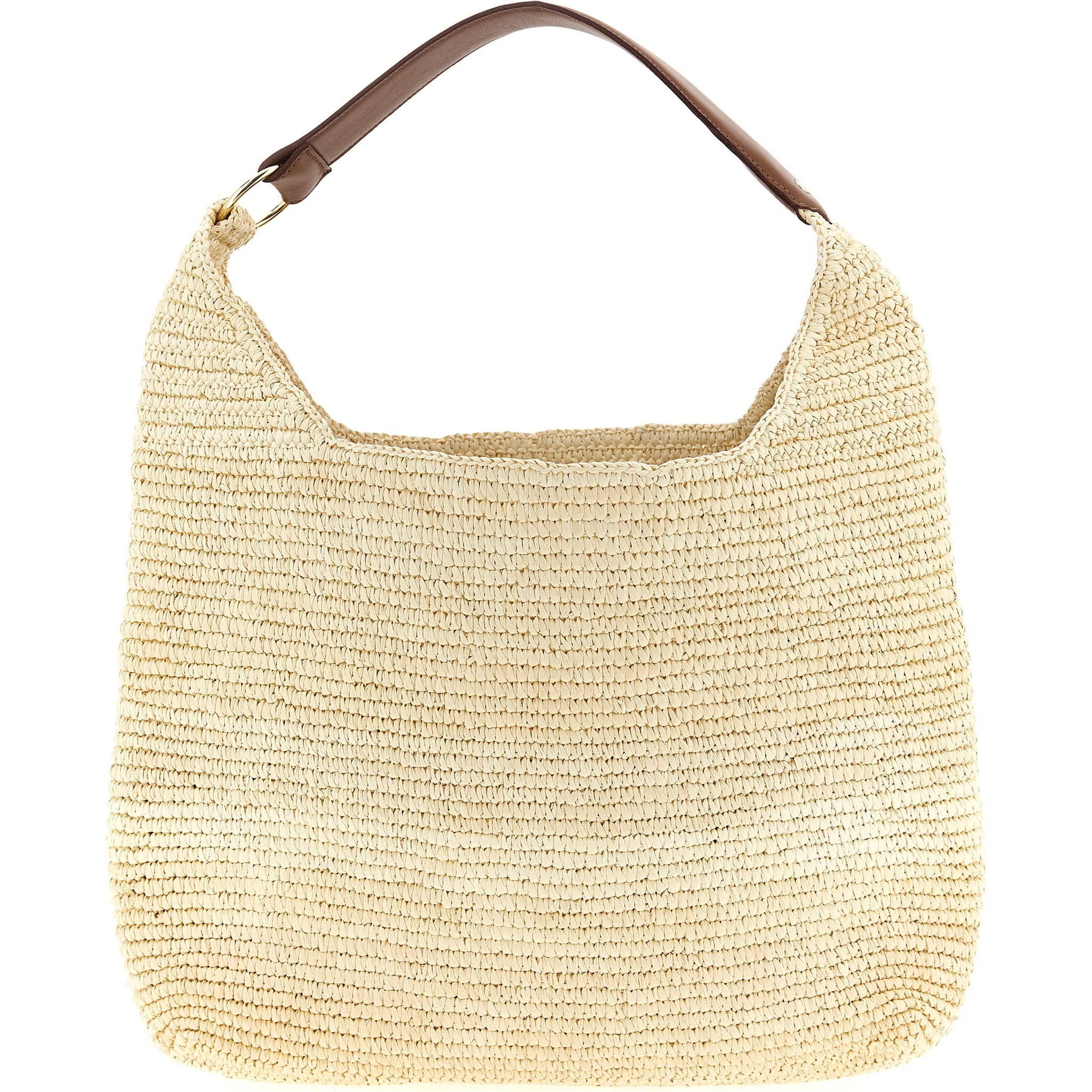 Brown Raffia Shoulder Bag