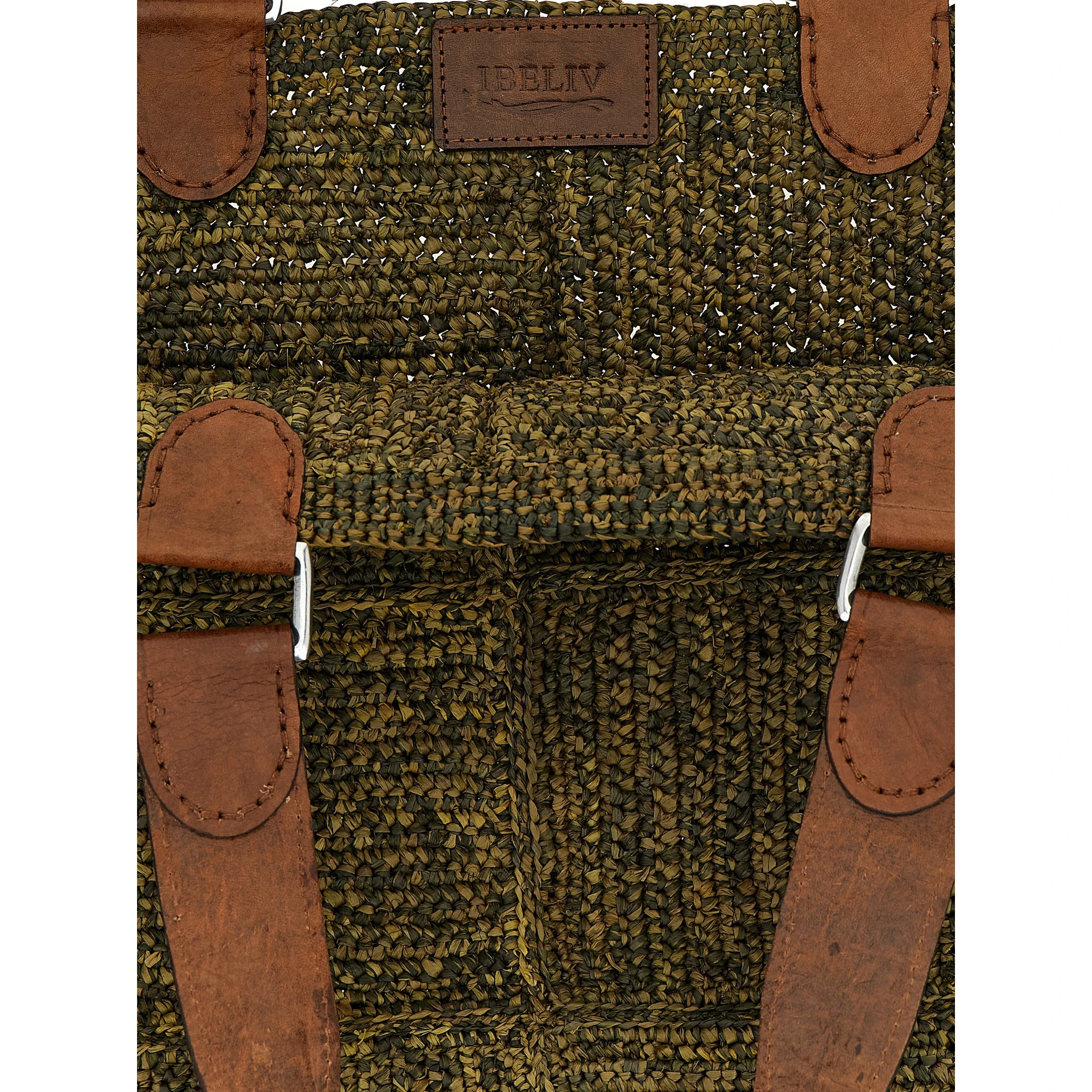 Bicolor Raffia Tote Bag