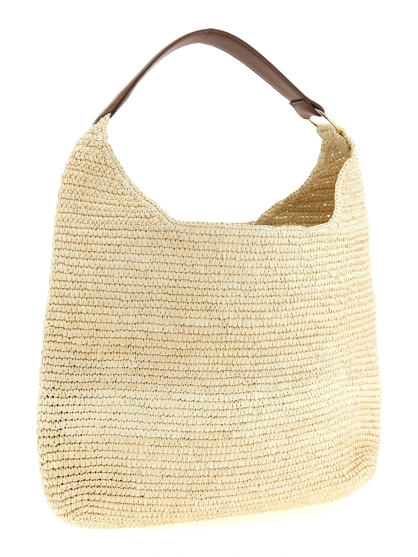 Brown Raffia Shoulder Bag