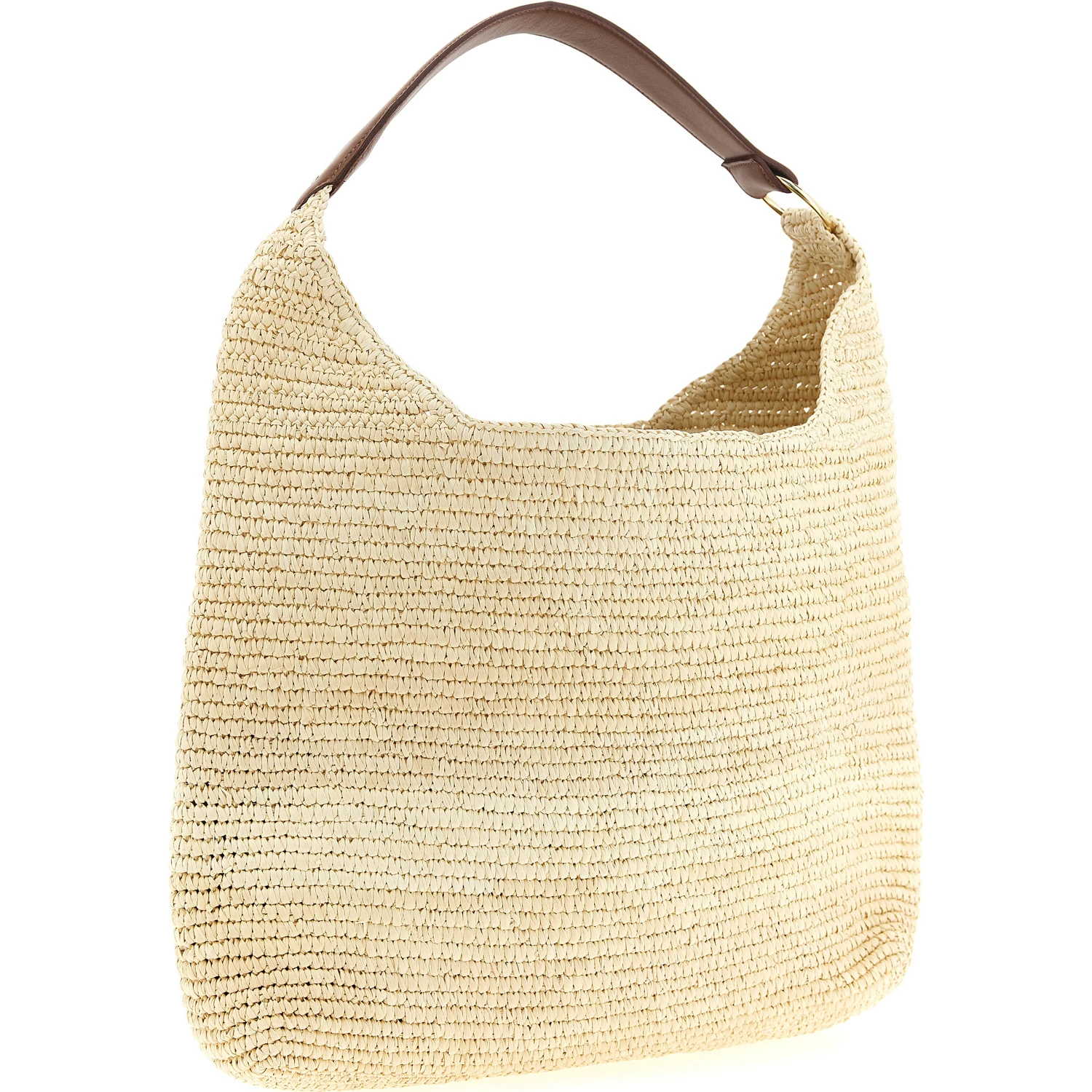Brown Raffia Shoulder Bag