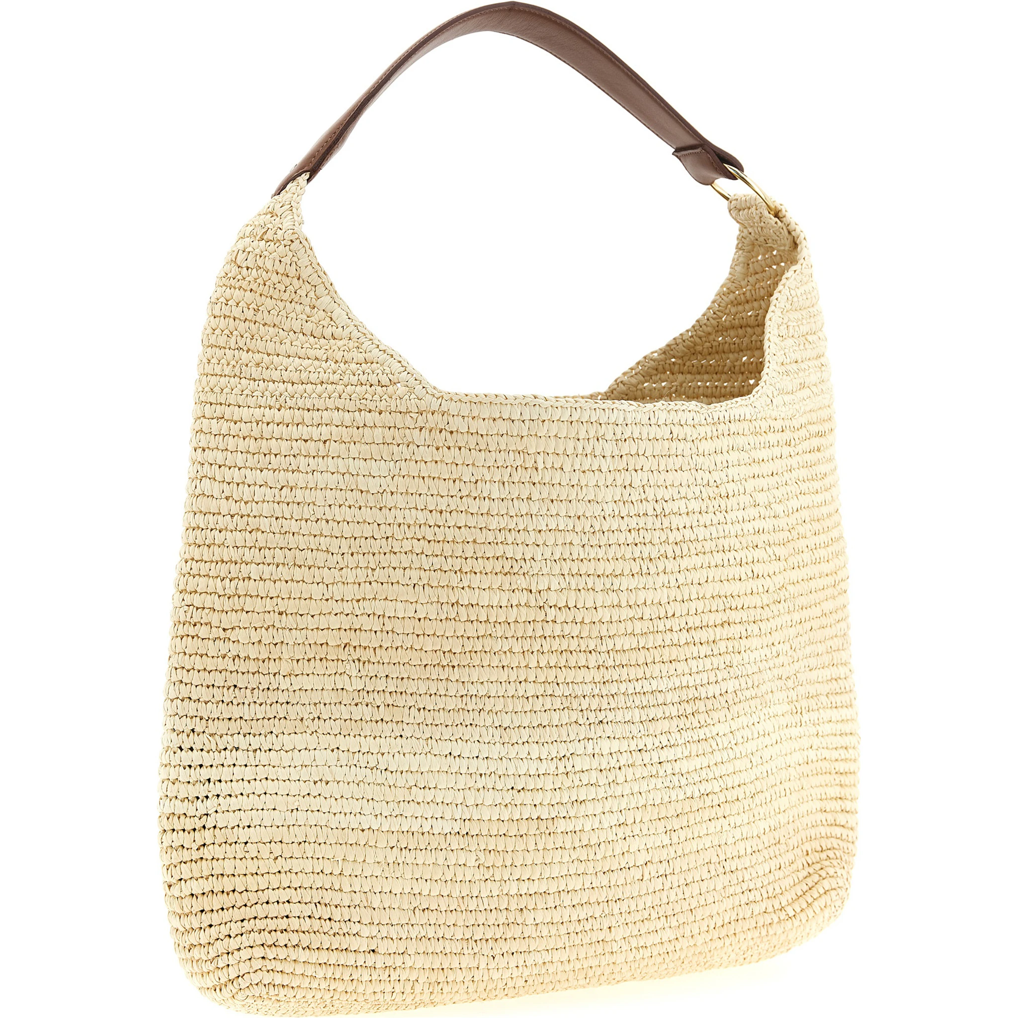 Brown Raffia Shoulder Bag