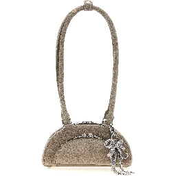 Gray Lamb Leather Shoulder Bag