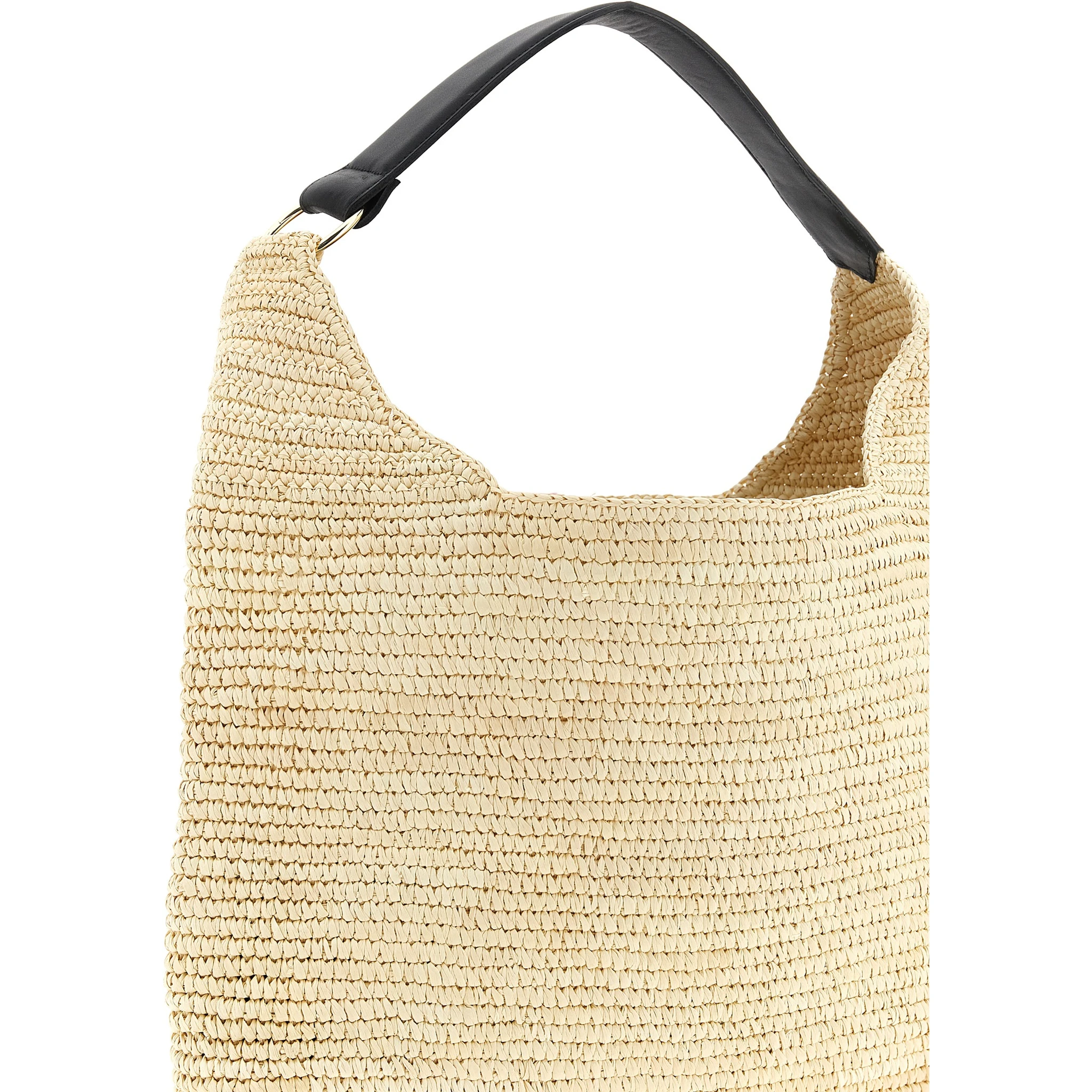Beige Raffia Shoulder Bag
