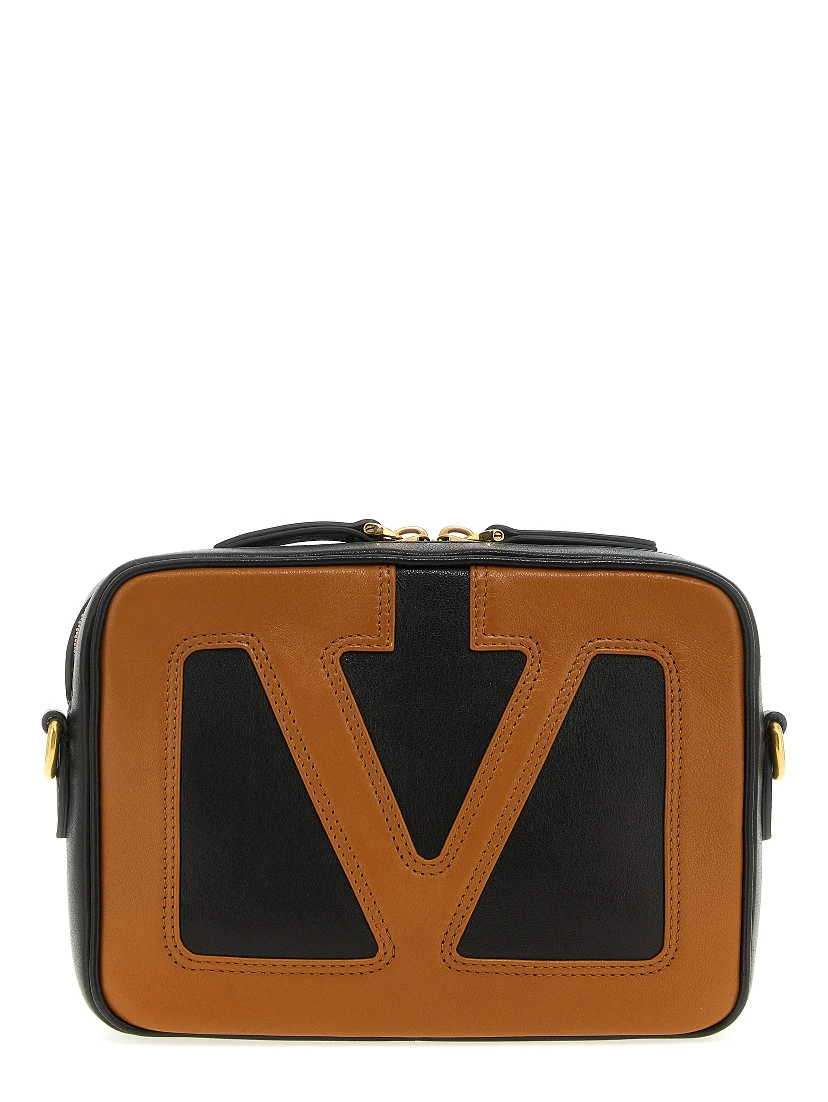 Brown Lamb Leather Crossbody Bag