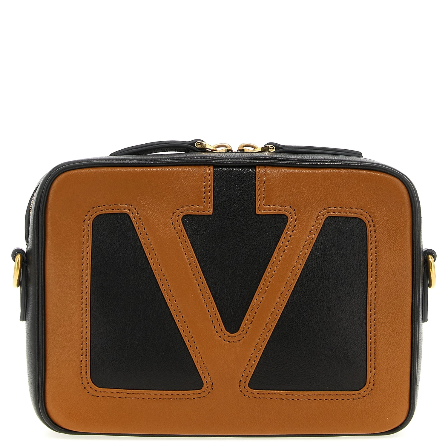 Brown Lamb Leather Crossbody Bag