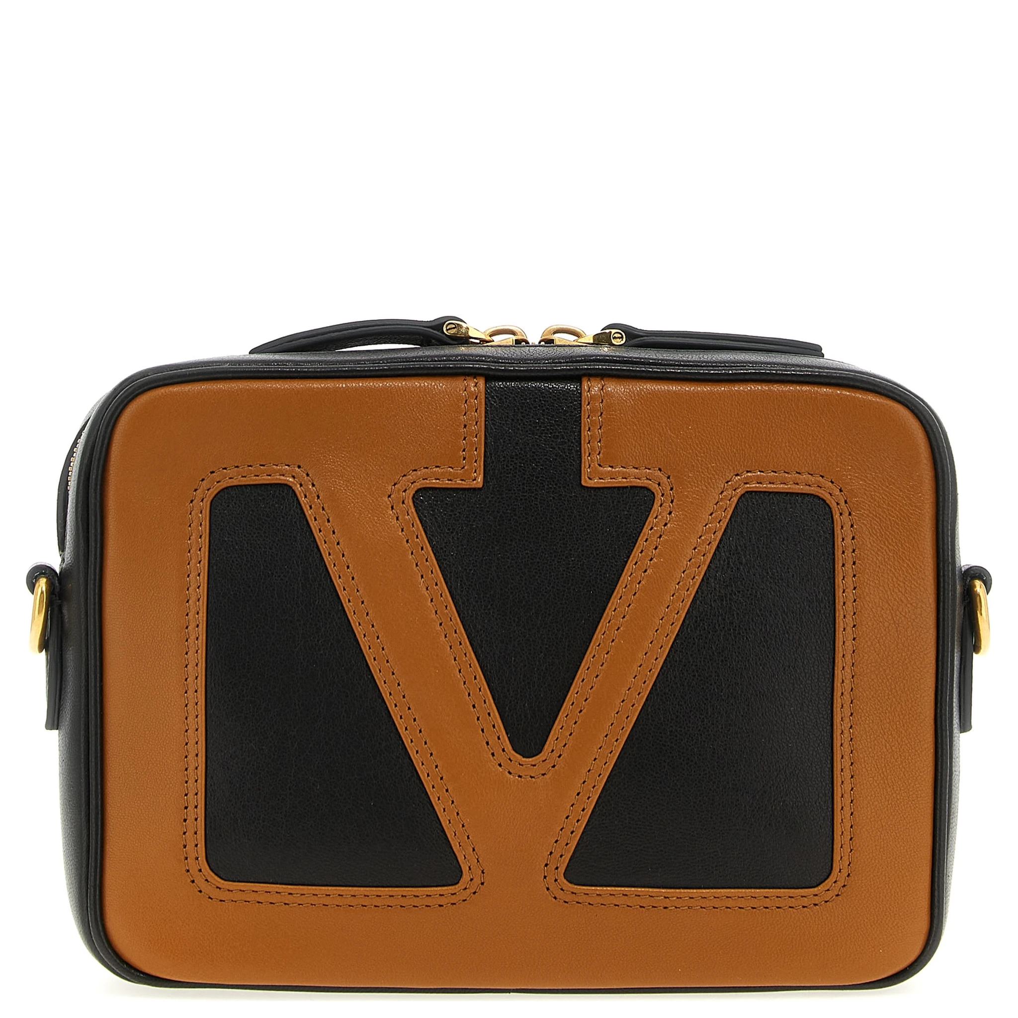 Brown Lamb Leather Crossbody Bag