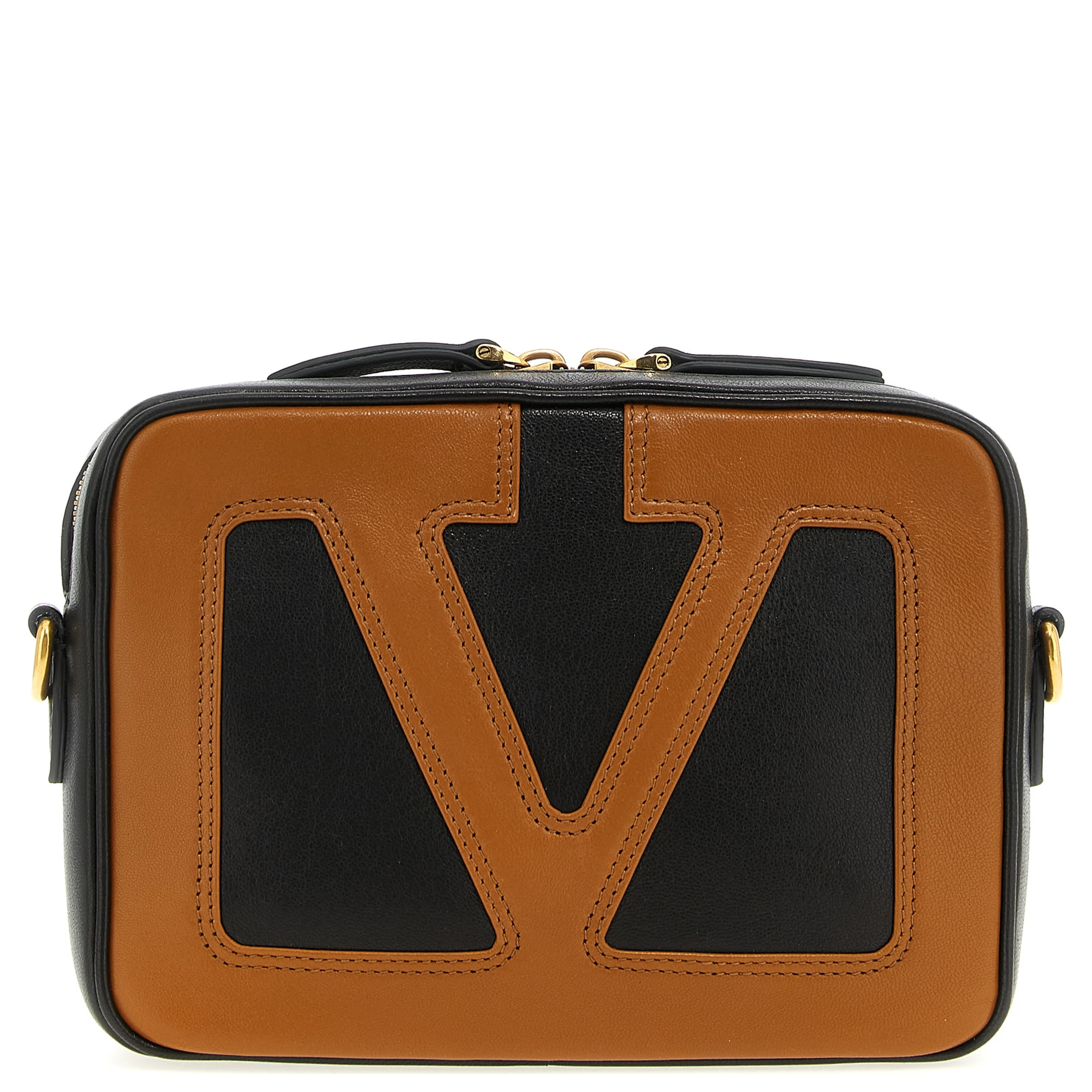 Brown Lamb Leather Crossbody Bag