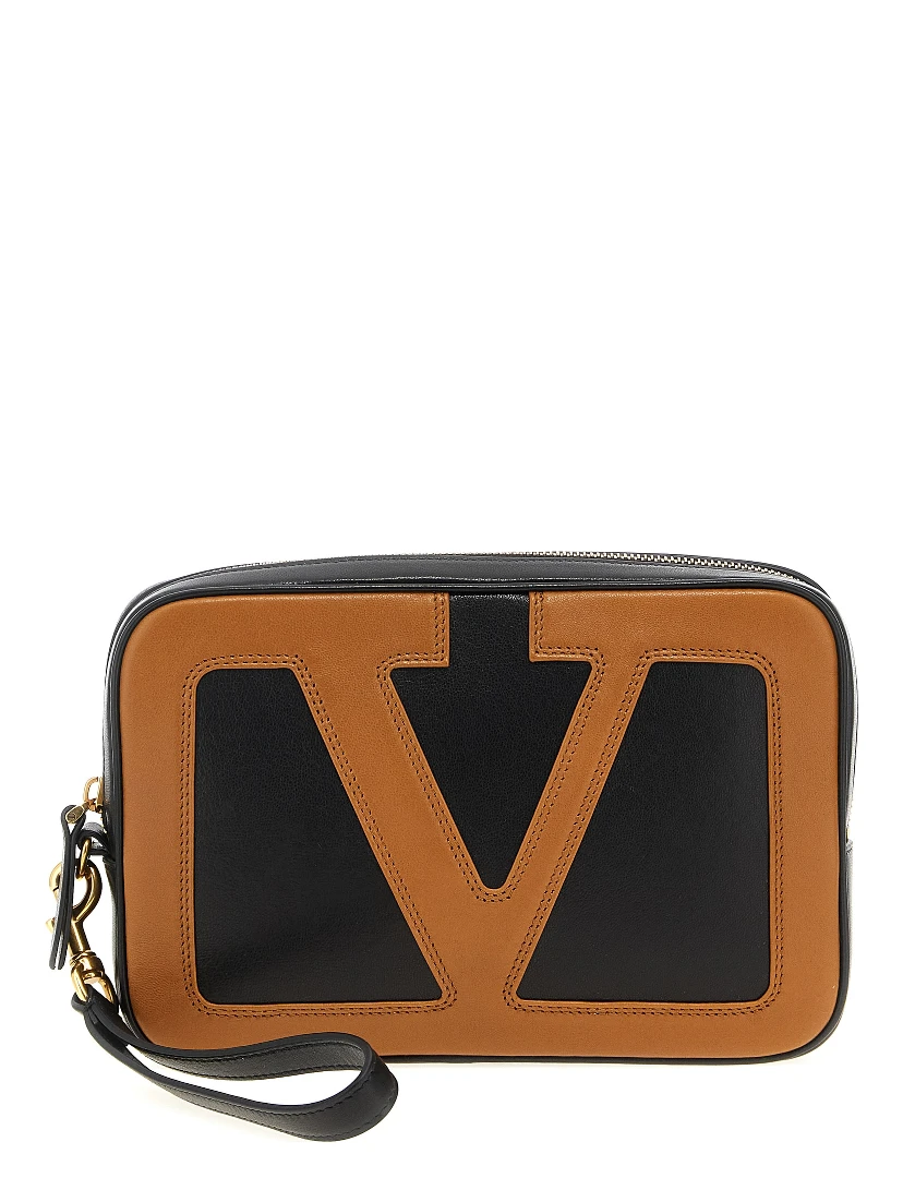 Multicolor Lamb Leather Clutch Bag