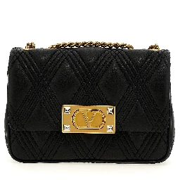 Black Lamb Leather Shoulder Bag