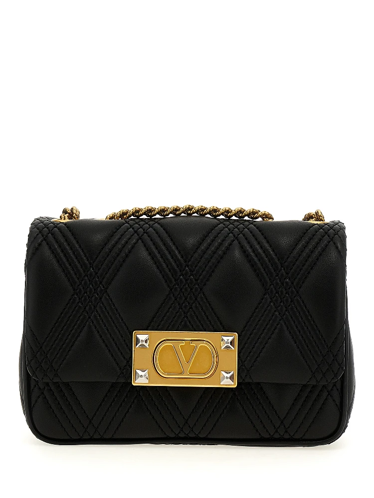 Black Lamb Leather Shoulder Bag