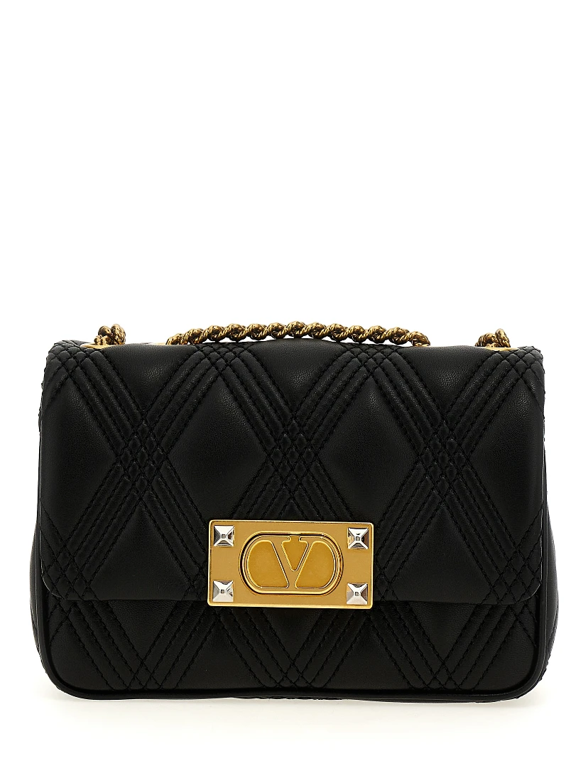Black Lamb Leather Shoulder Bag