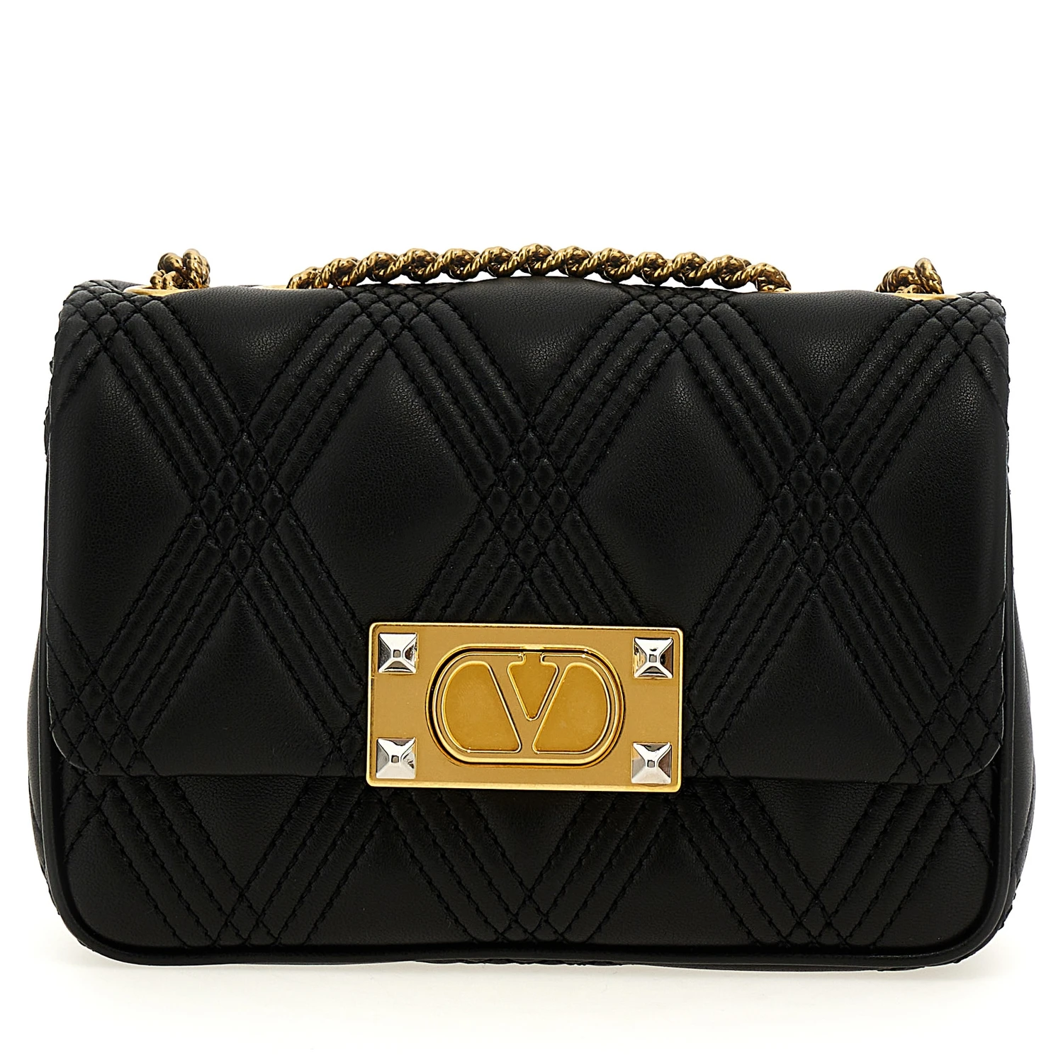 Black Lamb Leather Shoulder Bag