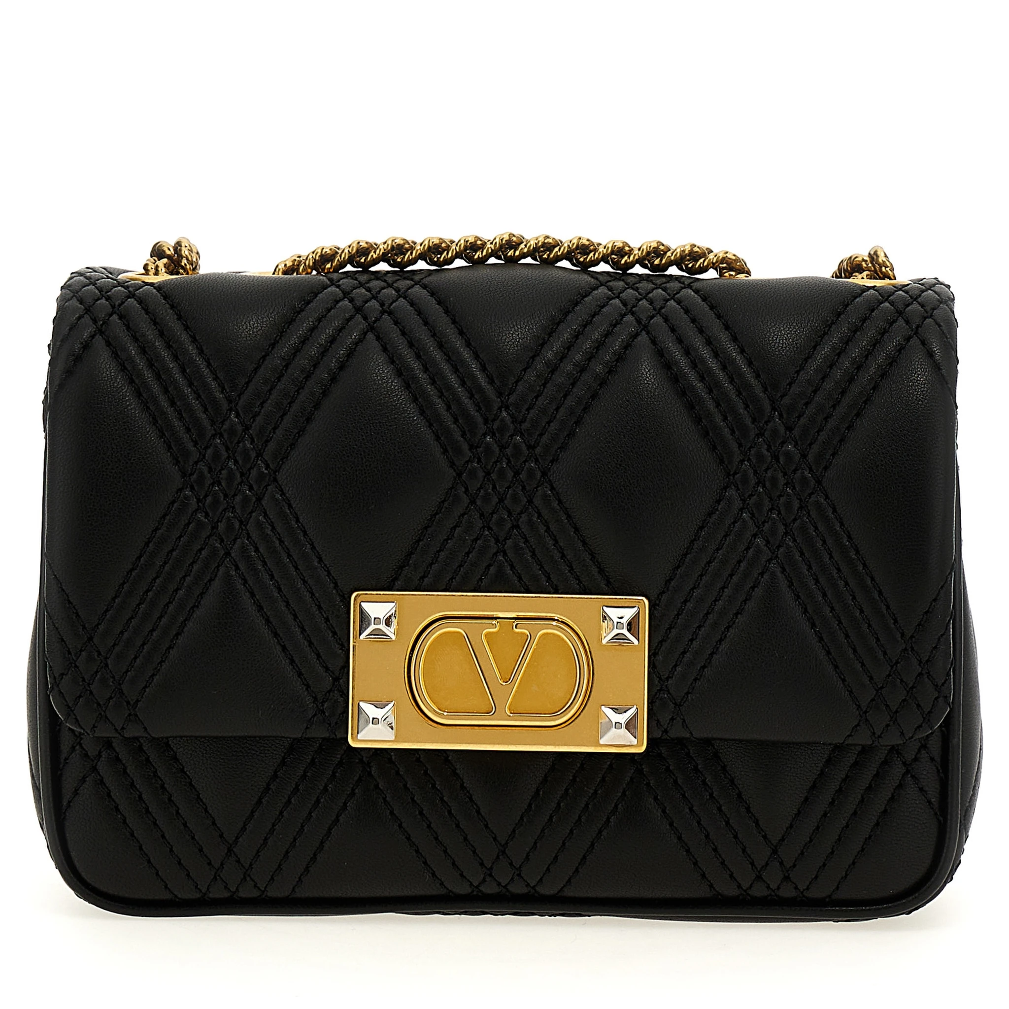 Black Lamb Leather Shoulder Bag