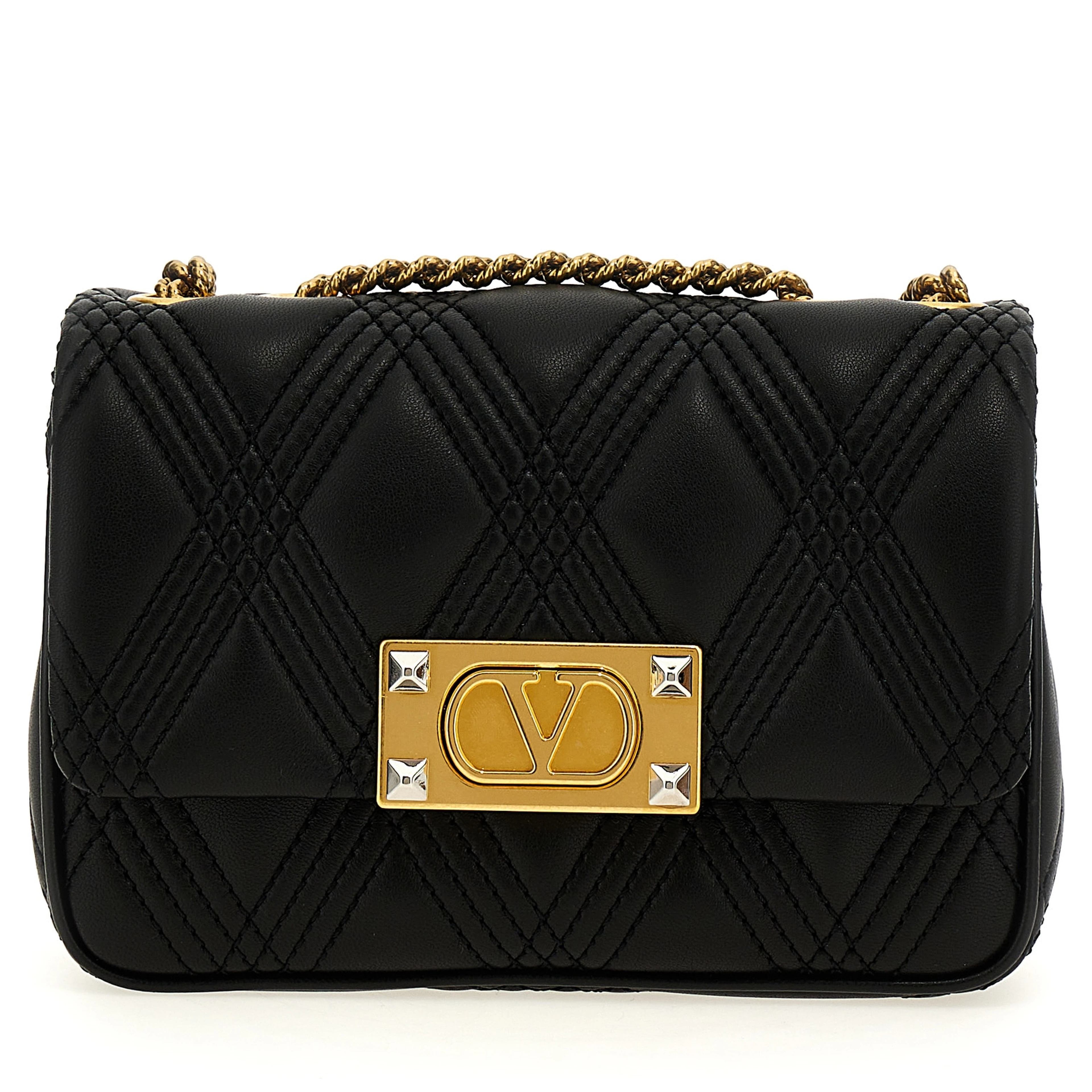Black Lamb Leather Shoulder Bag