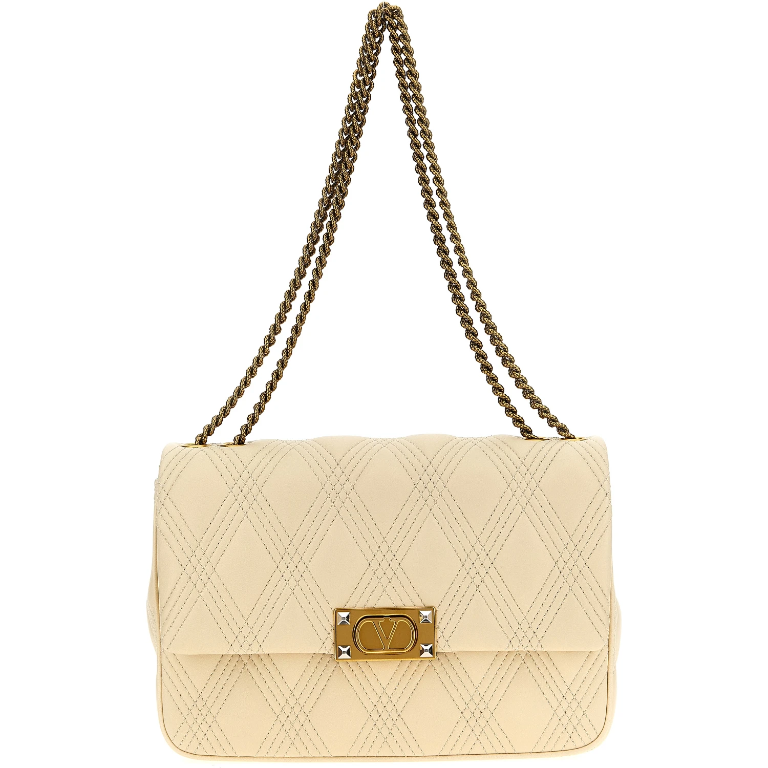 White Lamb Leather Shoulder Bag