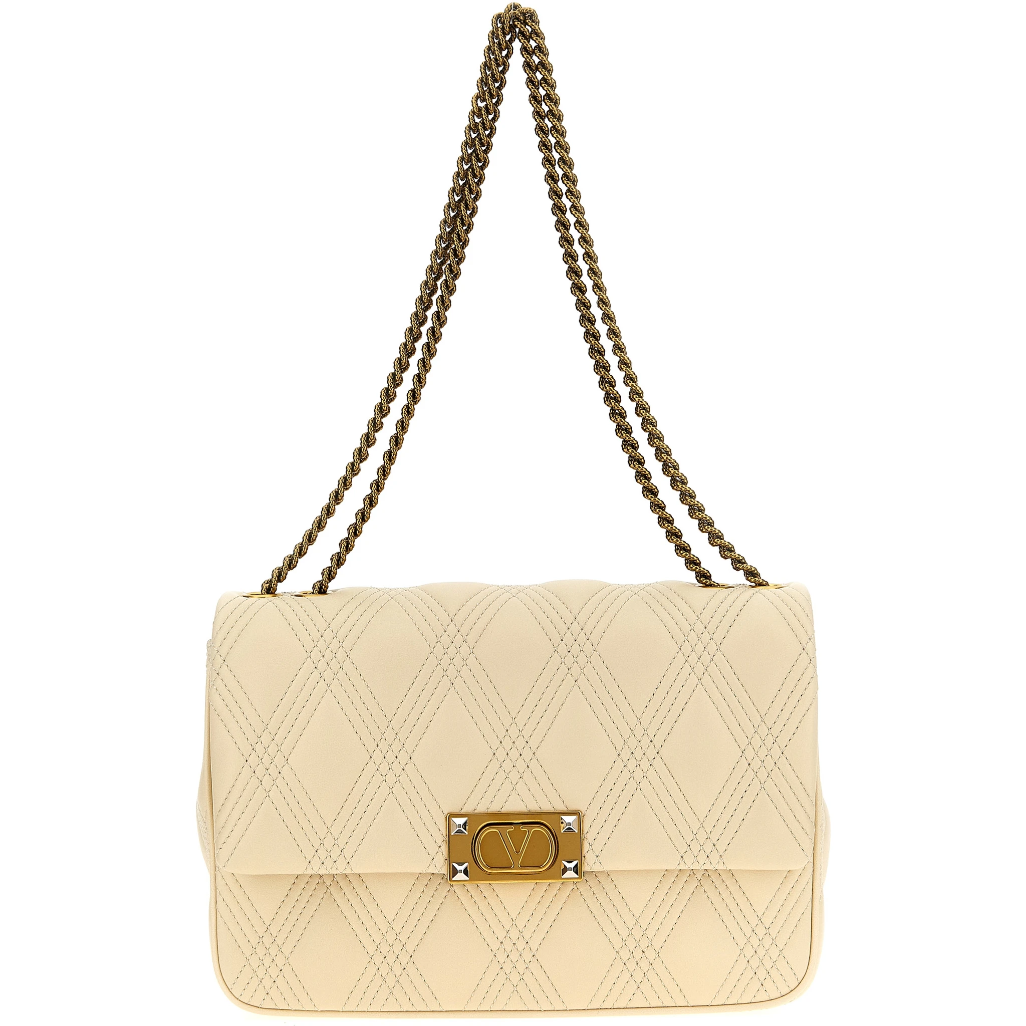 White Lamb Leather Shoulder Bag
