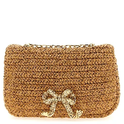 Beige Raffia Shoulder Bag