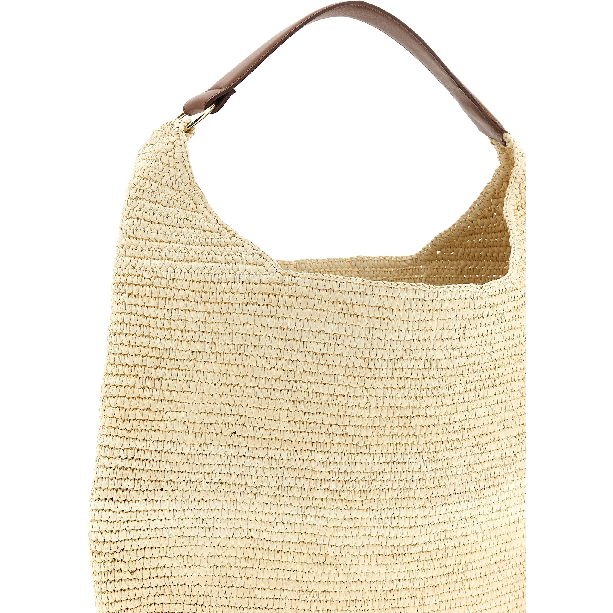 Brown Raffia Shoulder Bag