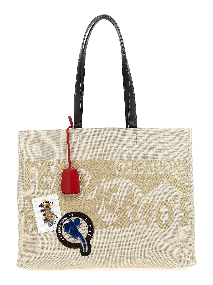 Beige Fabric Tote Bag