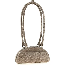 Gray Lamb Leather Shoulder Bag