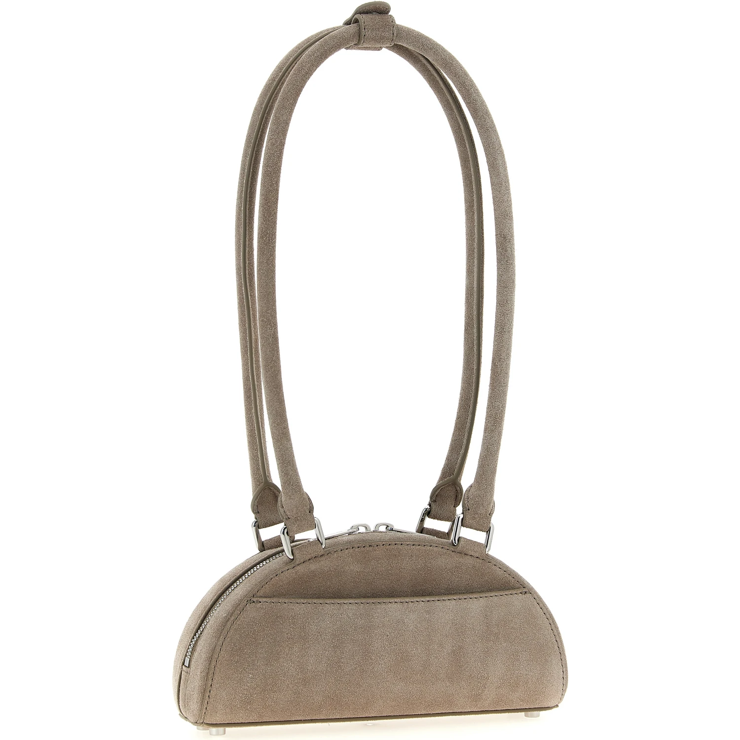 Gray Lamb Leather Shoulder Bag