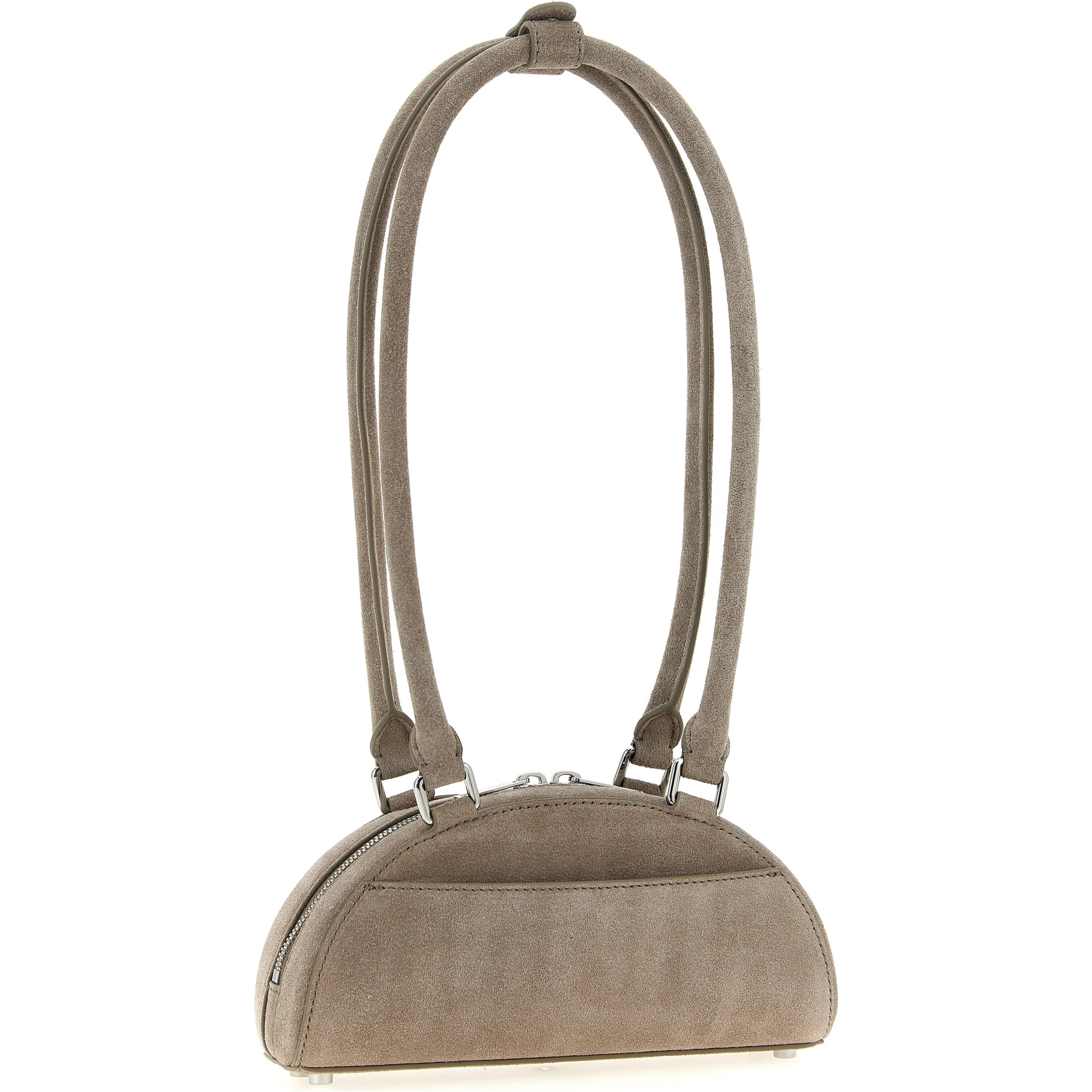 Gray Lamb Leather Shoulder Bag