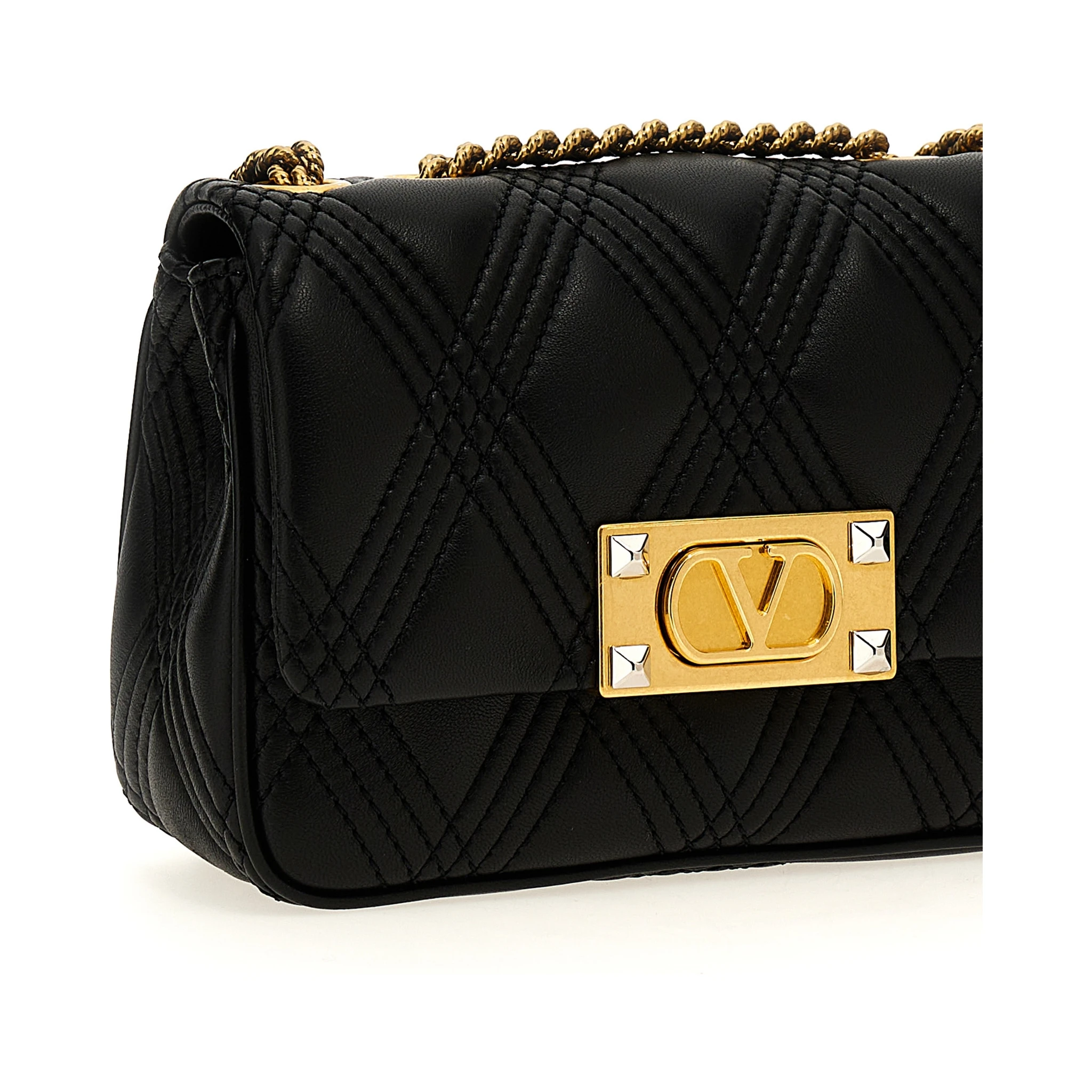 Black Lamb Leather Shoulder Bag