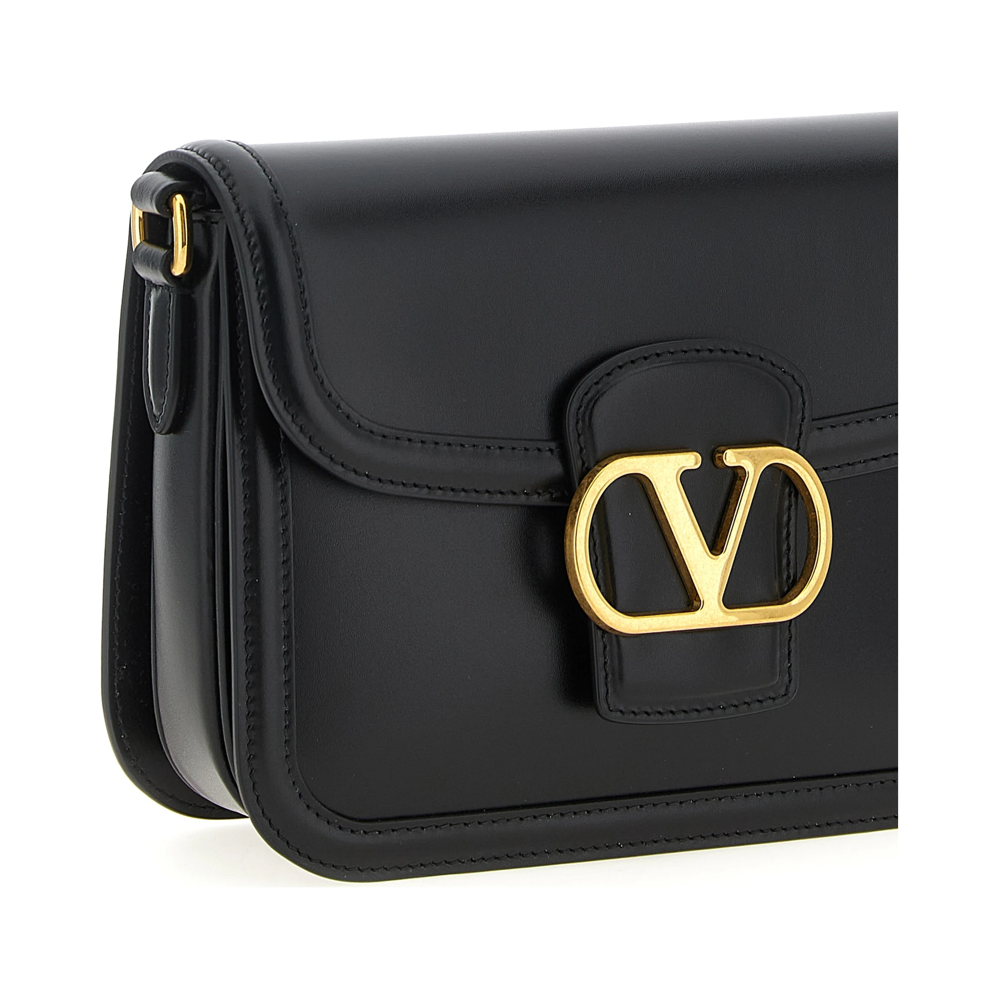 Black Calfskin Crossbody Bag