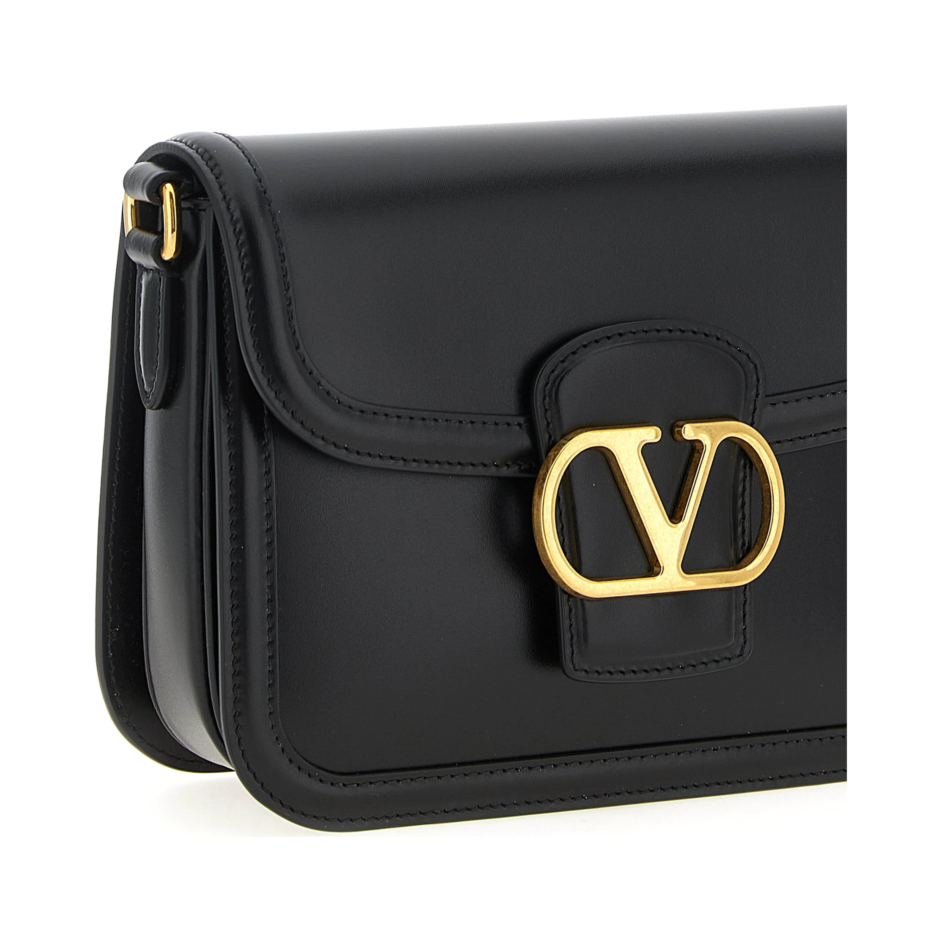 Black Calfskin Crossbody Bag