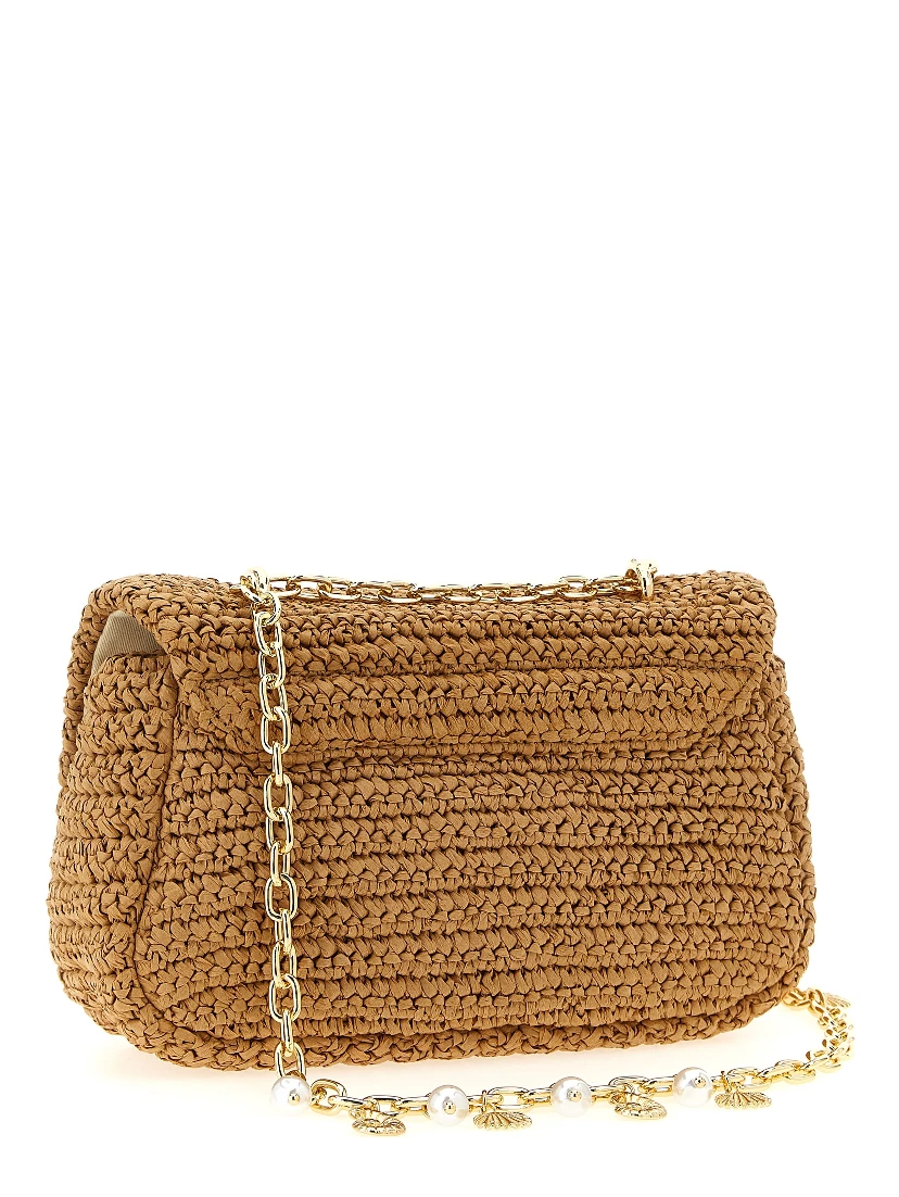 Beige Raffia Shoulder Bag