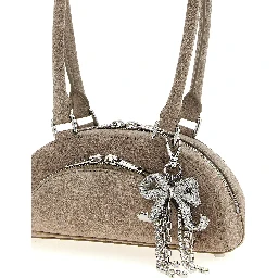 Gray Lamb Leather Shoulder Bag