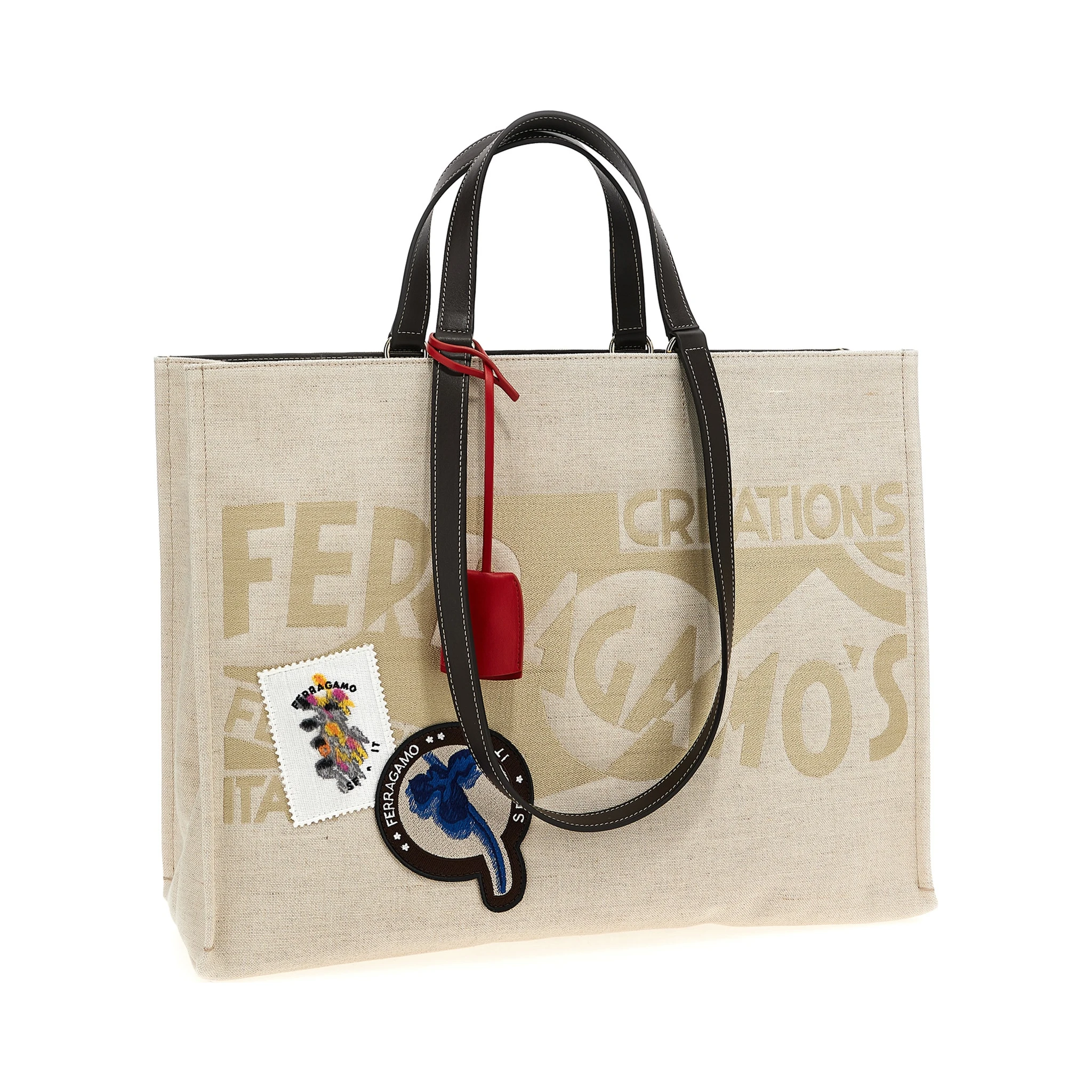 Beige Fabric Tote Bag