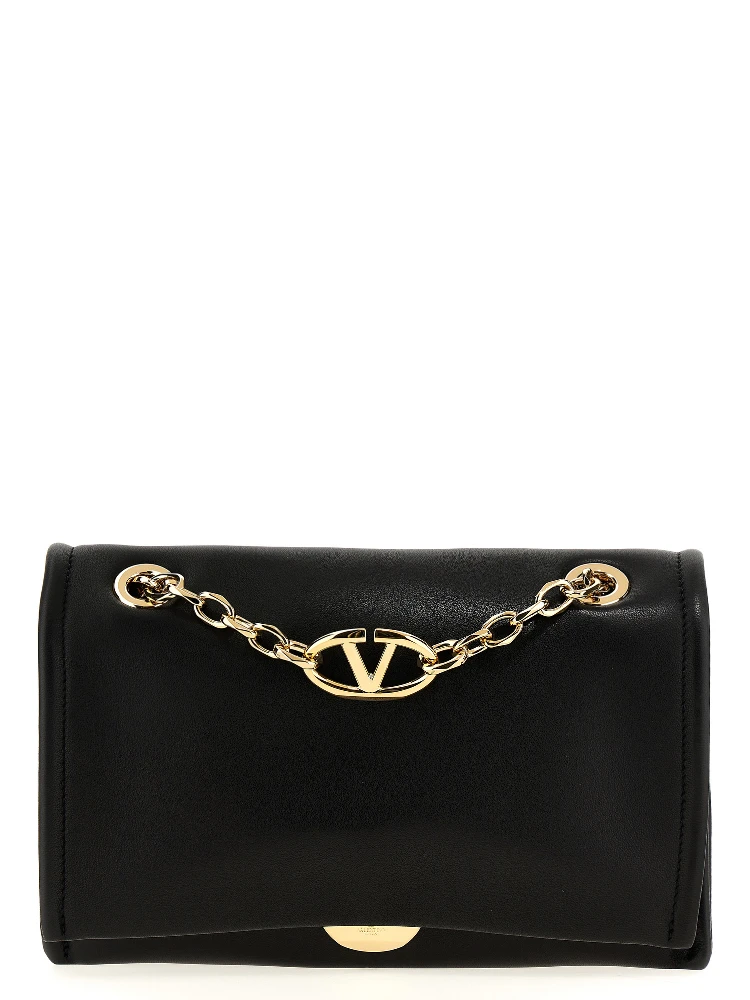 Black Lamb Leather Shoulder Bag