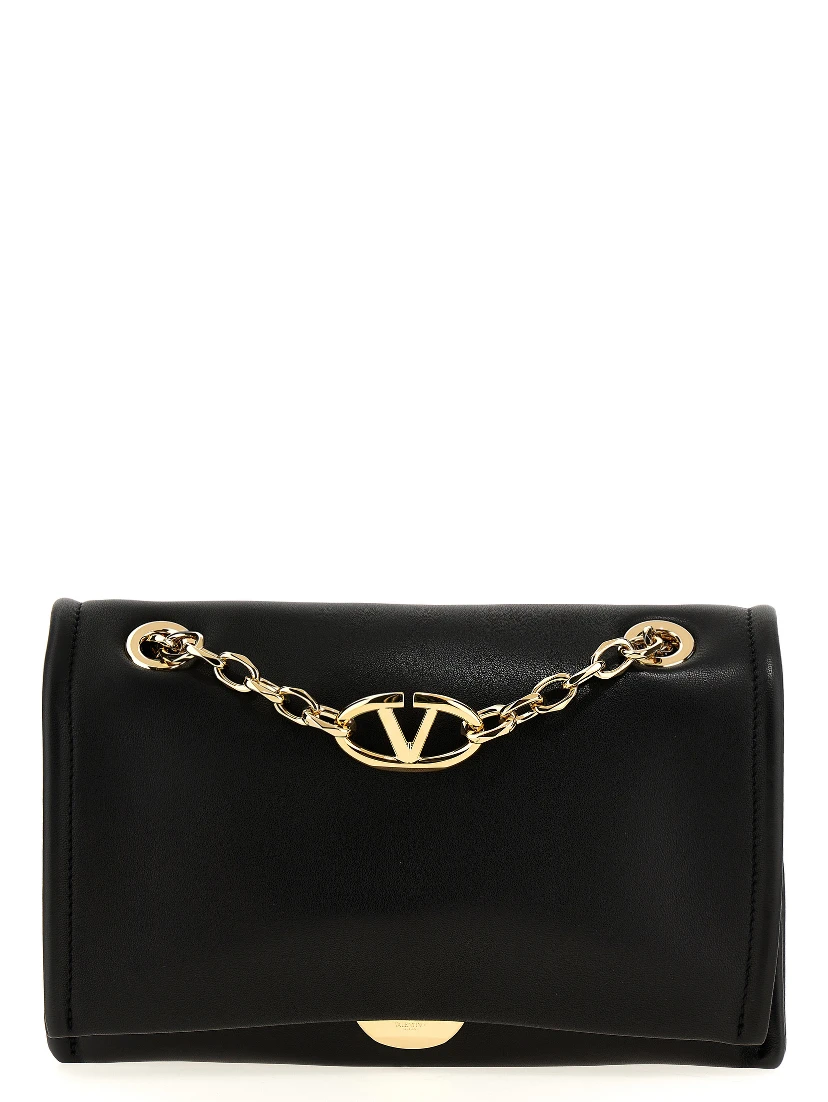 Black Lamb Leather Shoulder Bag
