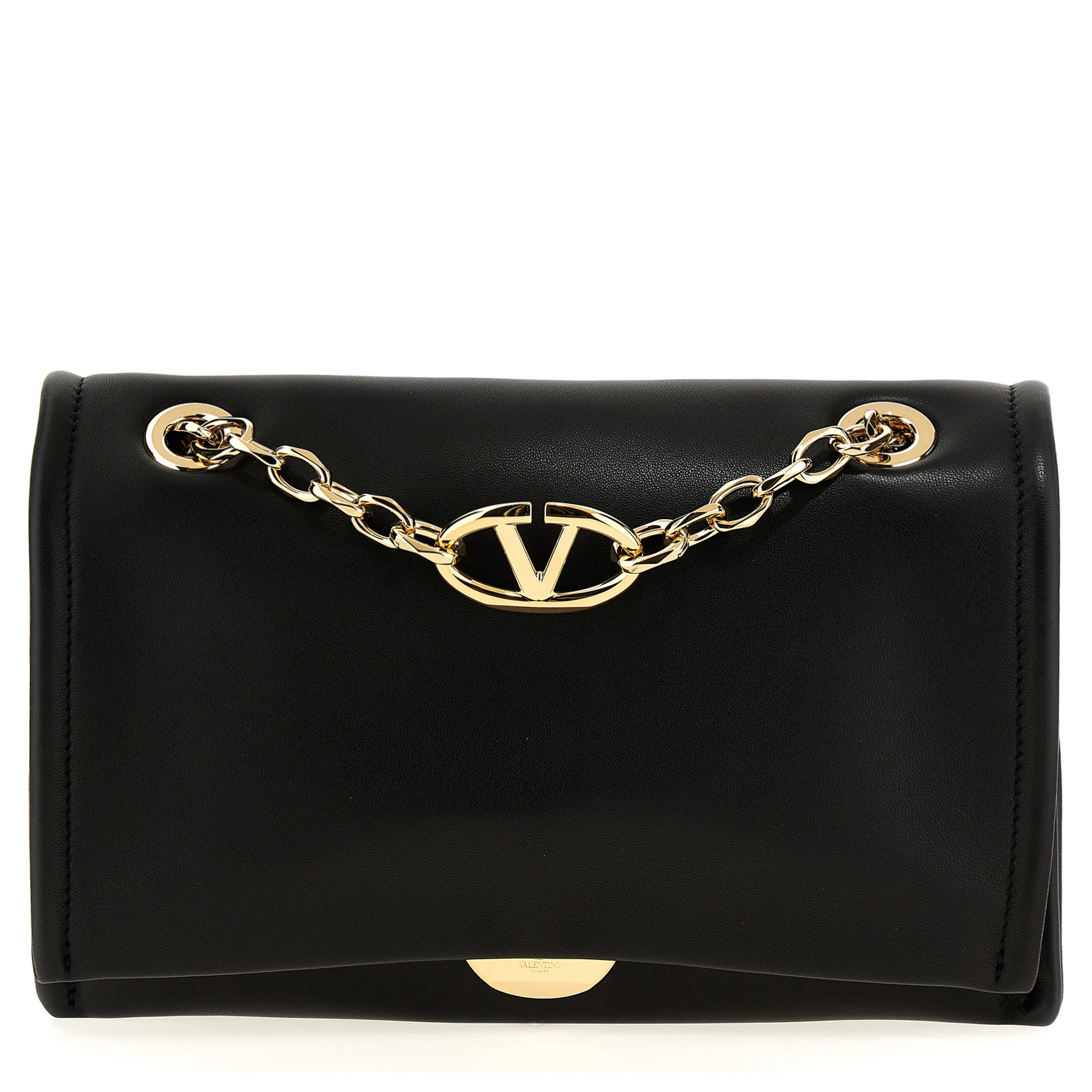 Black Lamb Leather Shoulder Bag