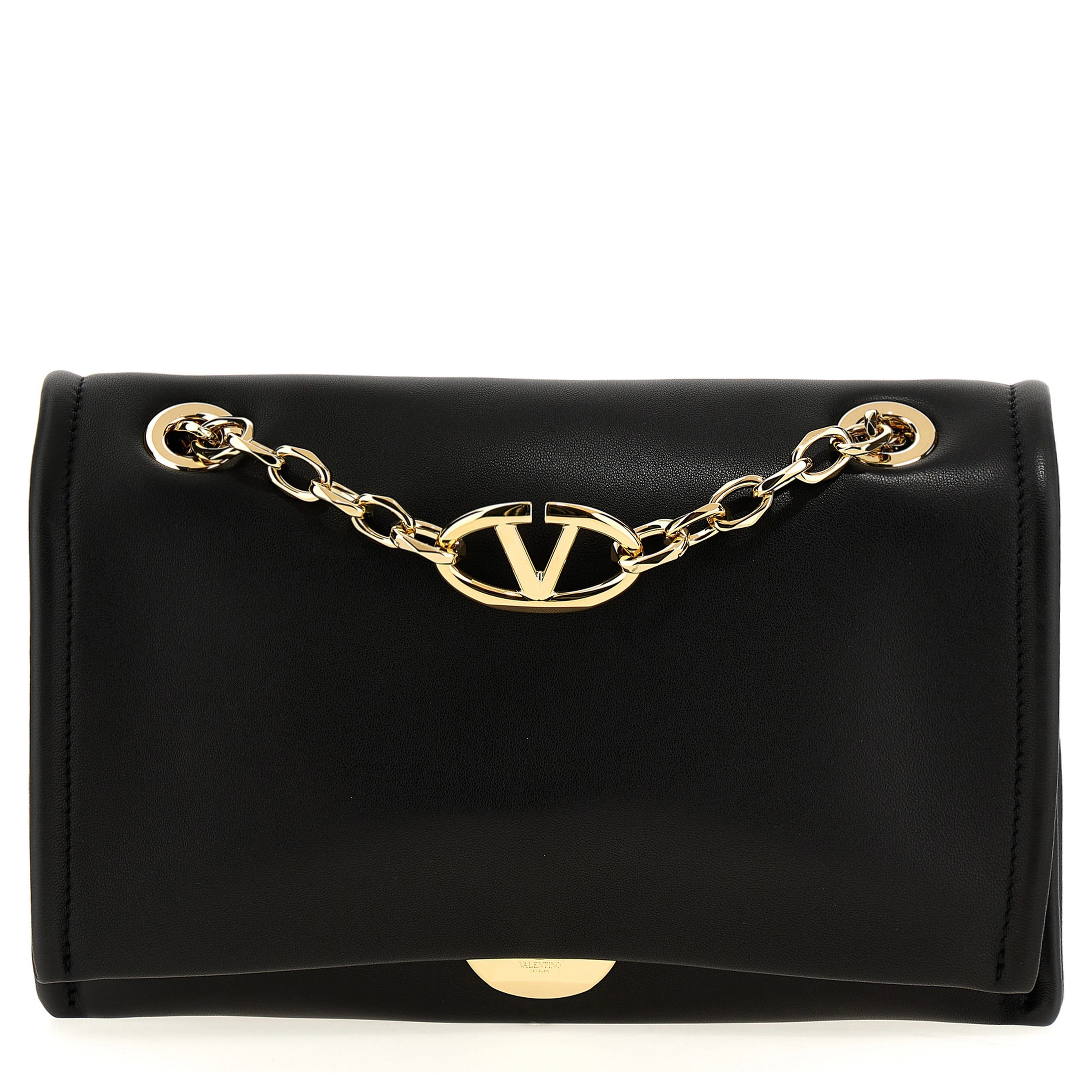 Black Lamb Leather Shoulder Bag
