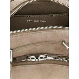 Gray Lamb Leather Shoulder Bag