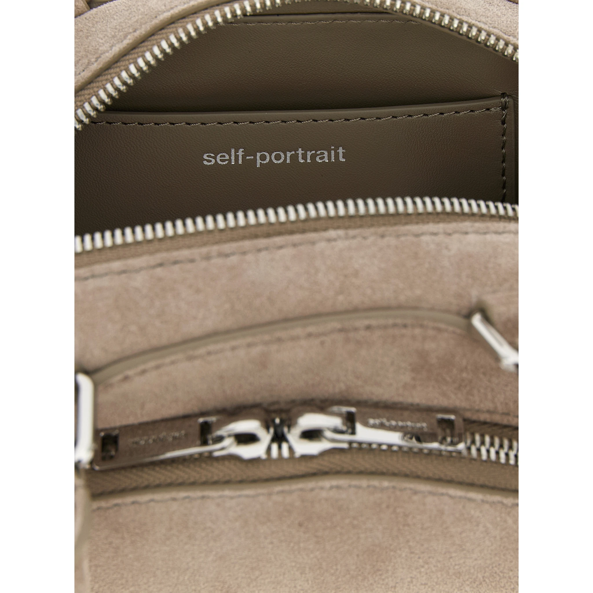 Gray Lamb Leather Shoulder Bag