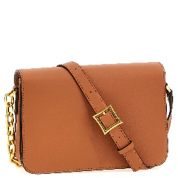 Brown Calfskin Crossbody Bag