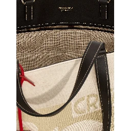 Beige Fabric Tote Bag