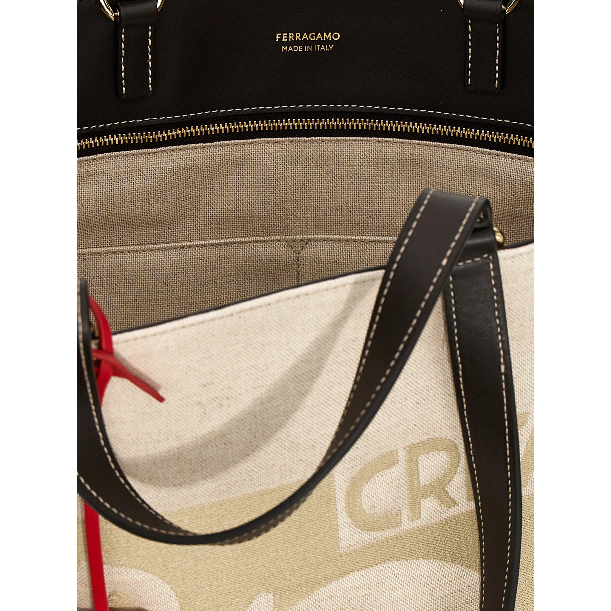 Beige Fabric Tote Bag