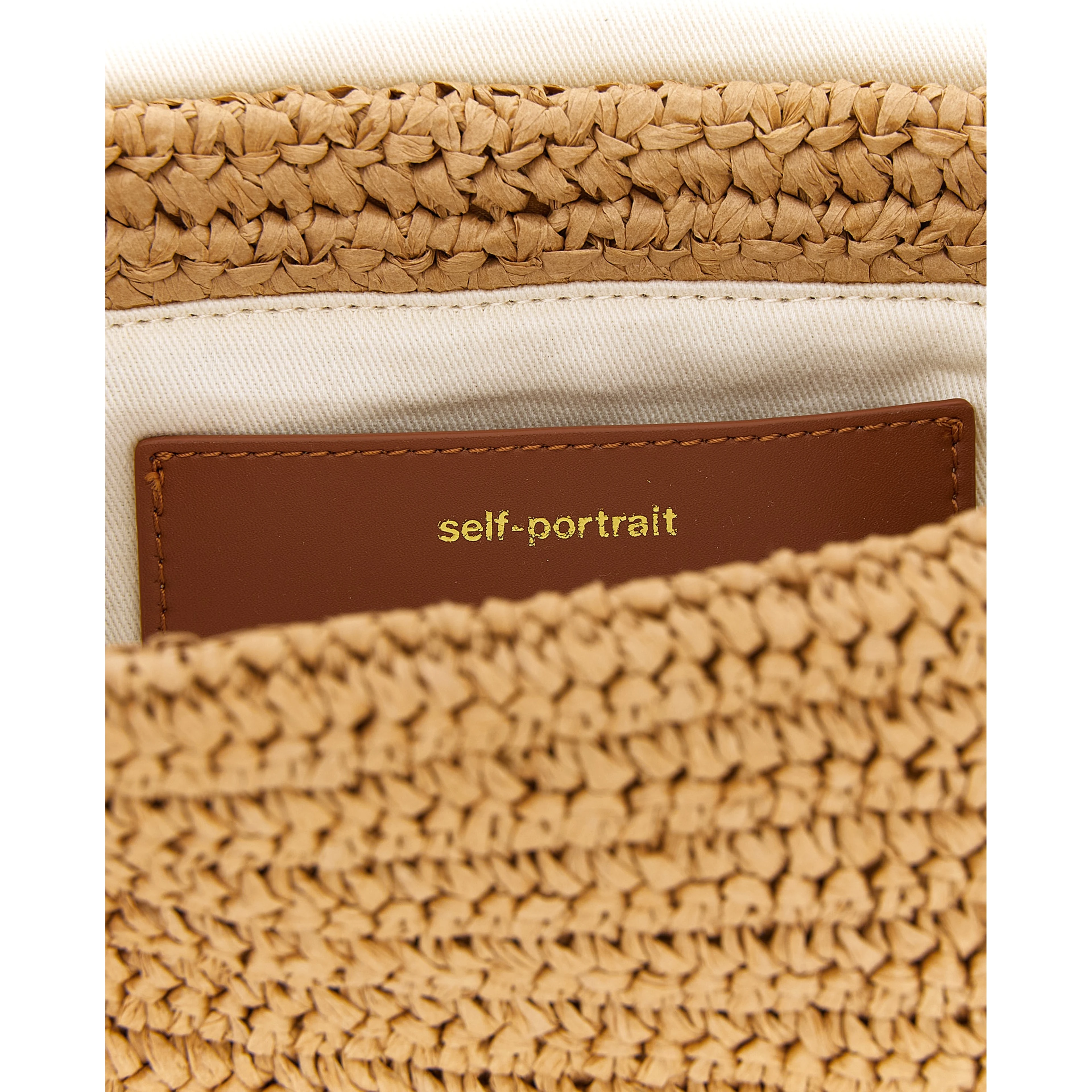 Beige Raffia Shoulder Bag