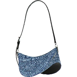 Blue Calfskin Shoulder Bag