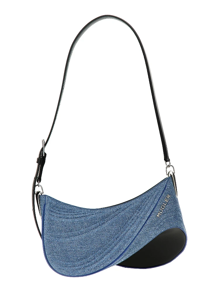 Blue Calfskin Shoulder Bag