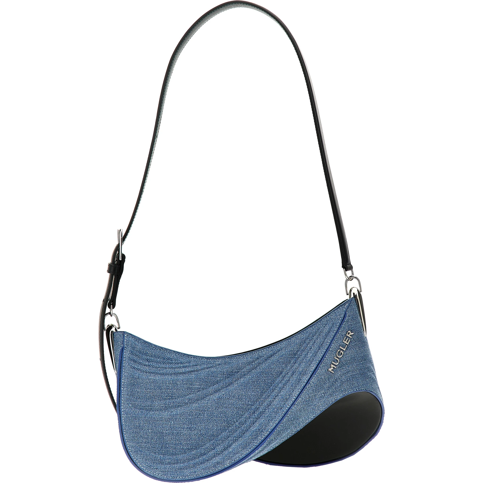 Blue Calfskin Shoulder Bag