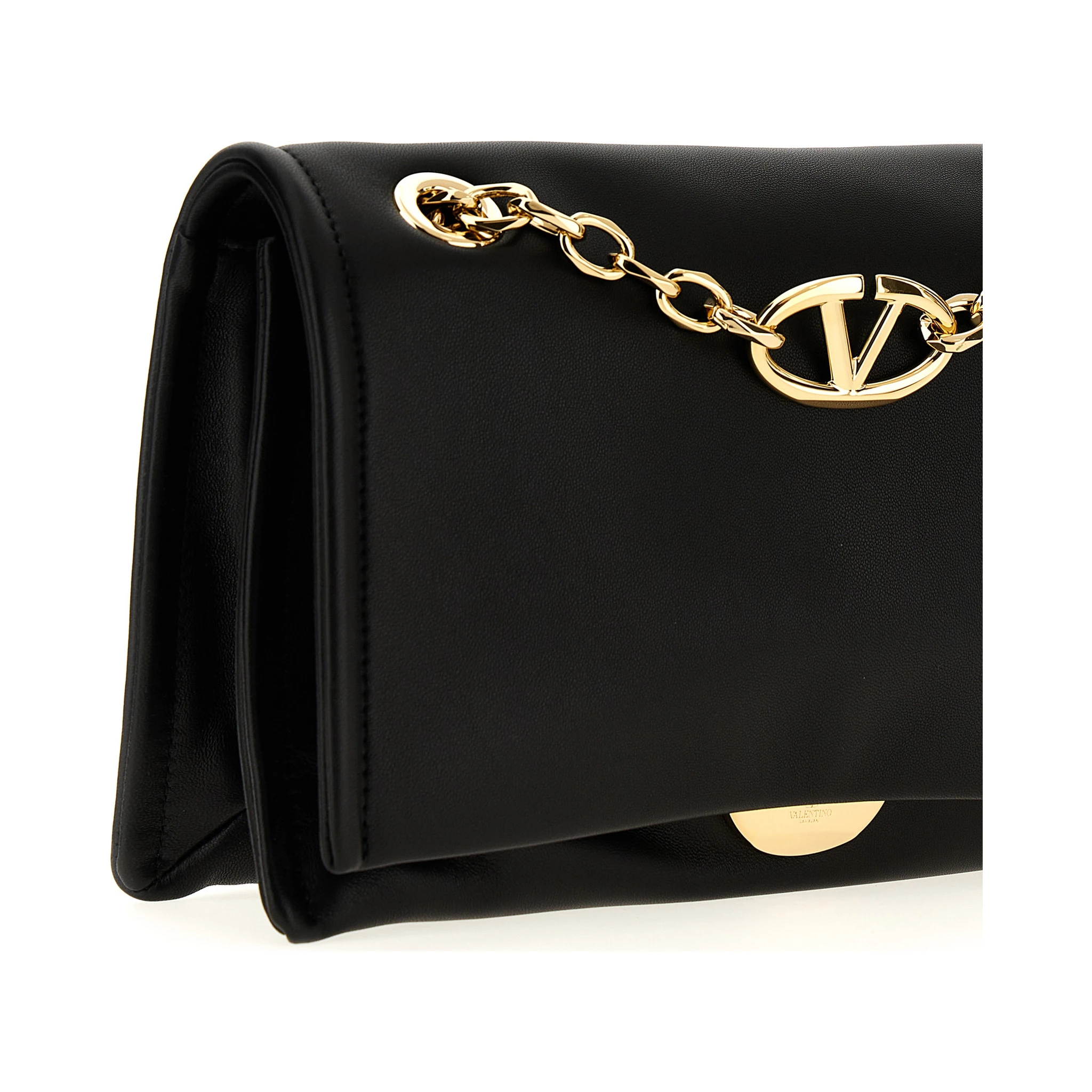 Black Lamb Leather Shoulder Bag